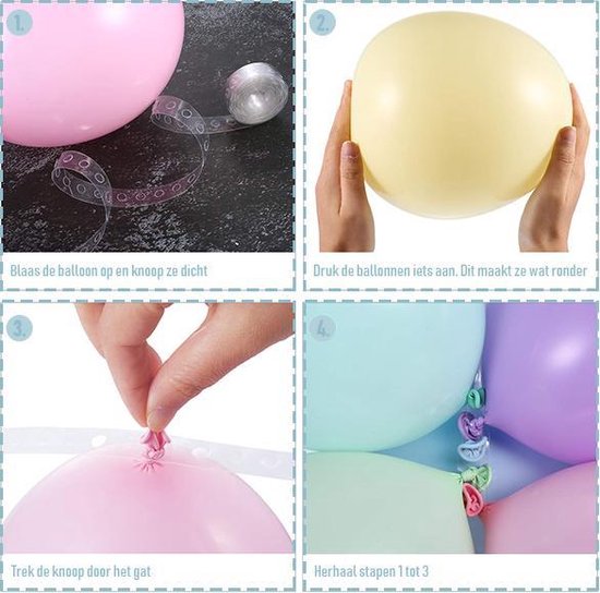 Belastingen regeling Giotto Dibondon DIY Ballonnenboog Set - 10m Ballon Slinger Linten - 200x Ballon Stickers |  bol.com