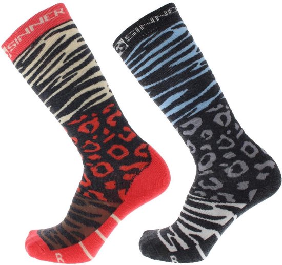 Sinner Ladies Ski Socks Animal Double Pack Dames Skisokken