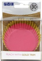 PME Cupcakevormpjes Roze met Gouden Rand pk/30