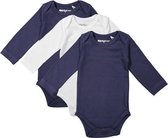 Dirkje Unisex Set(3delig) Rompers korte Mouw Blauw en Wit - Maat 62/68