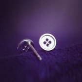 Oorbellen zilveren classic button ©LMPiercings