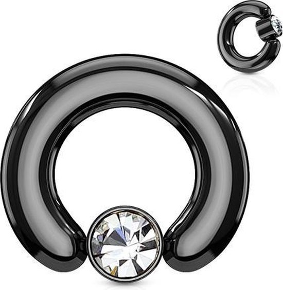 anneau de fermeture à boule perforante noir 4 mm © LMPiercings