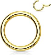 Piercing ring high quality gold plated 1.2 x 8 mm