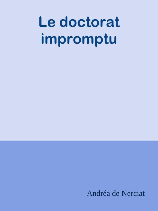 Le doctorat impromptu - cover