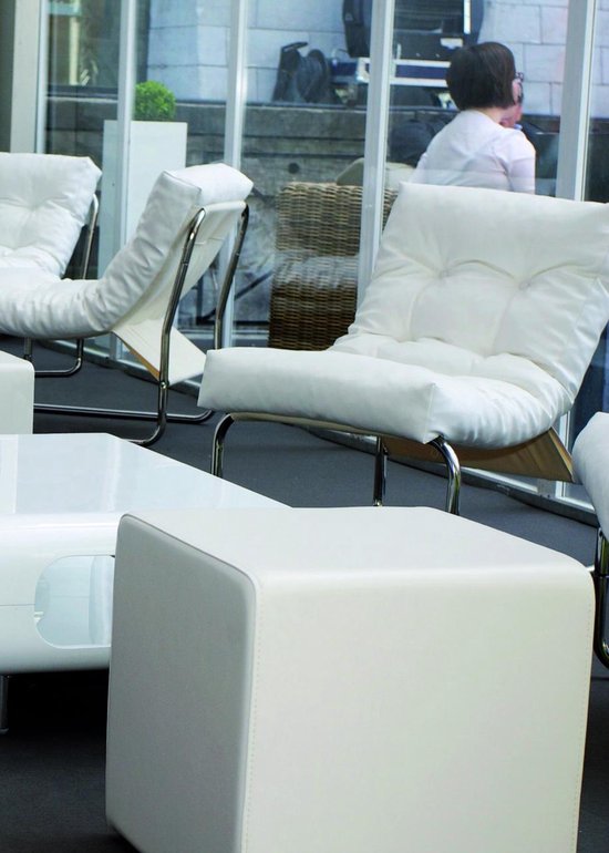 Chaise Boudoir Faux Cuir Blanc Kokoon - Design Élégant 60x73x76cm