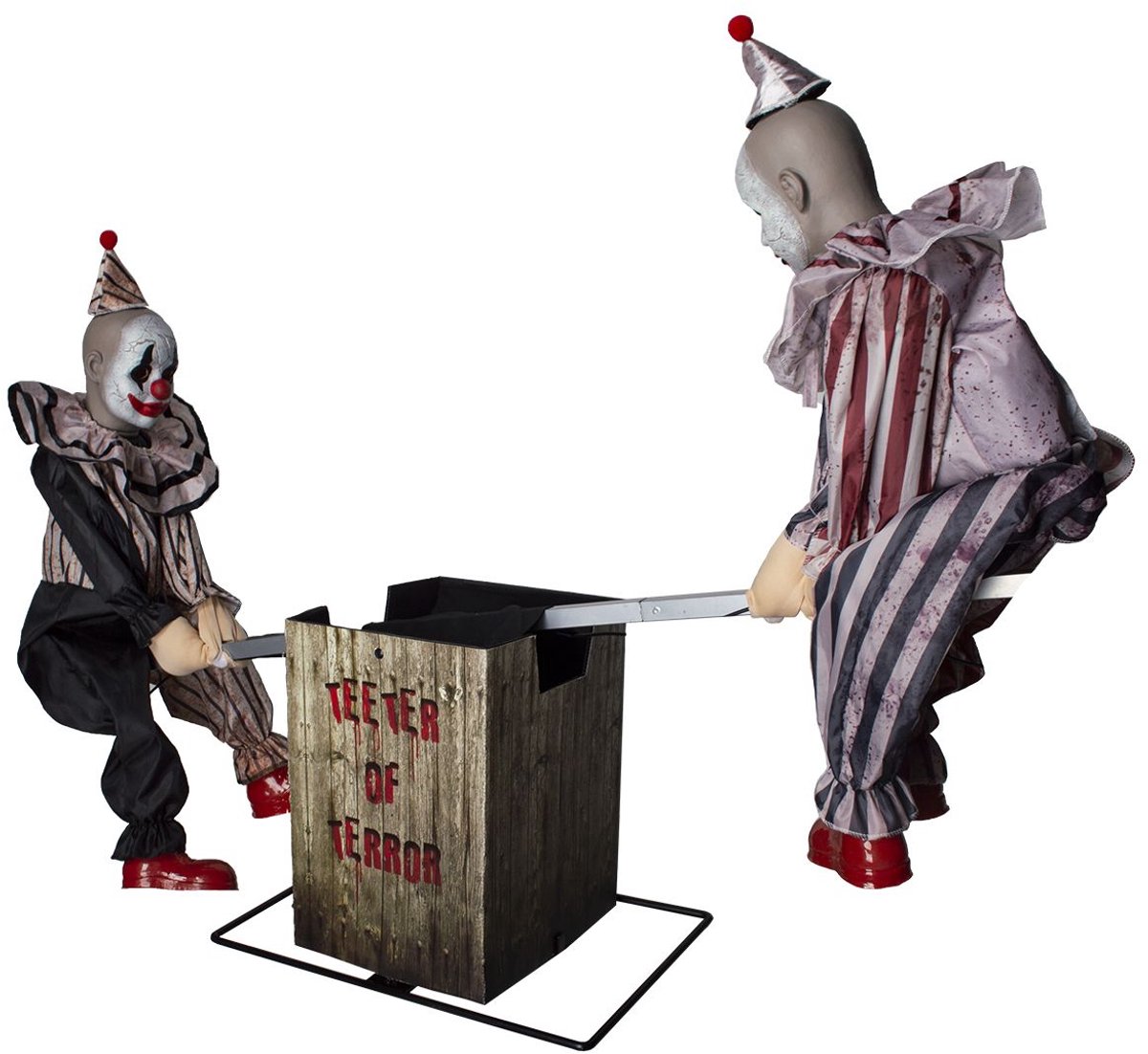 Espa - Halloween Animatronic – 2 Horror Clowns op Wip – Licht, Geluid & Beweging – 125 cm
