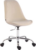 Bureaustoel - Stoel - Scandinavisch design - In hoogte verstelbaar - Fluweel - Crème - 48x54x91 cm