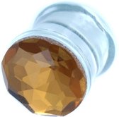 Jewelled Oranje Pyrex Glas Plug  6 MM ©LMPiercings
