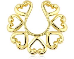 Fake tepelpiercing vintage hart gold plated 14 kt. - LMPiercings