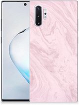 Geschikt voor Samsung Galaxy Note 10 Plus Tablet Back Cover Marble Roze