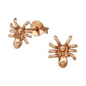 zilver rose-gold plated spin oorstekers | Silver Spider Ear Studs | Sterling 925 Silver