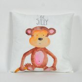 Pillowcity - Aapje - Be Silly Sierkussen / Kinderkamer Decoratie / Babyshower Cadeau / Decoratie Kussen   / 45 x 45cm / Fluweel Stof / Incl Vulling