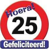 Huldeschild HOERA 25 JAAR 50x50 cm