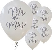 Ginger Ray Boho - 'Mr & Mrs' huwelijk ballon Ø 35 cm - wit - Set-10