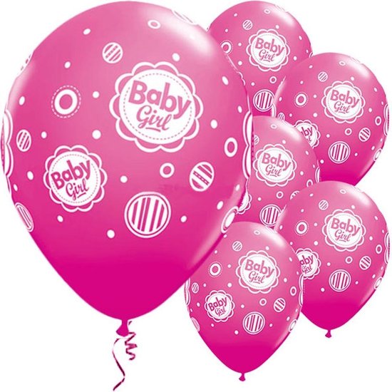 Ballonnen ‘Baby Girl’ - 6 stuks