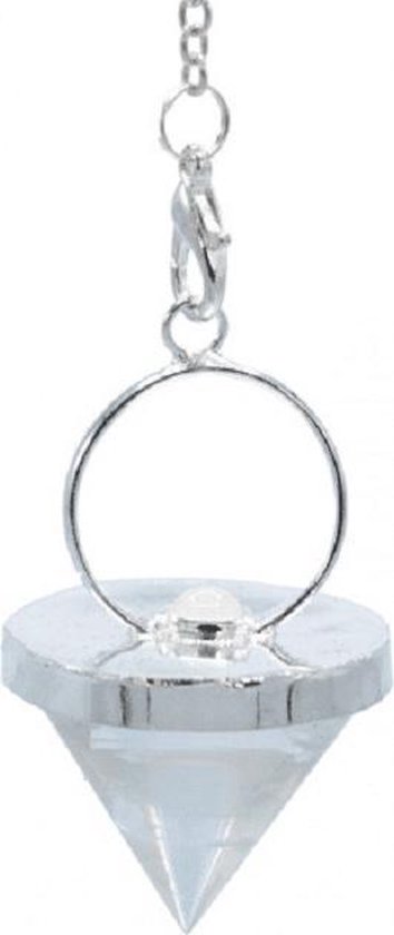 Pendel bergkristal kegelvorm met maansteen - 3.2 - Edelsteen - M - Yogi & Yogini
