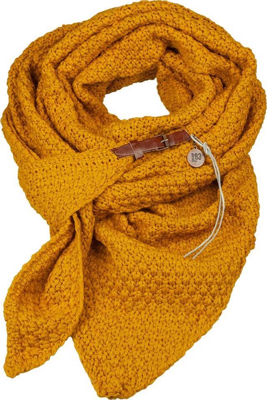 Oker gele driehoek sjaal-omslagdoek met riempje | bol
