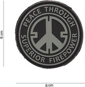 101 Inc Embleem 3D Pvc Peace Through Superior Fire Power  12036