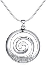 Ketting - Zilverkleur-Kort- 45 cm- boomblad-Charme Bijoux