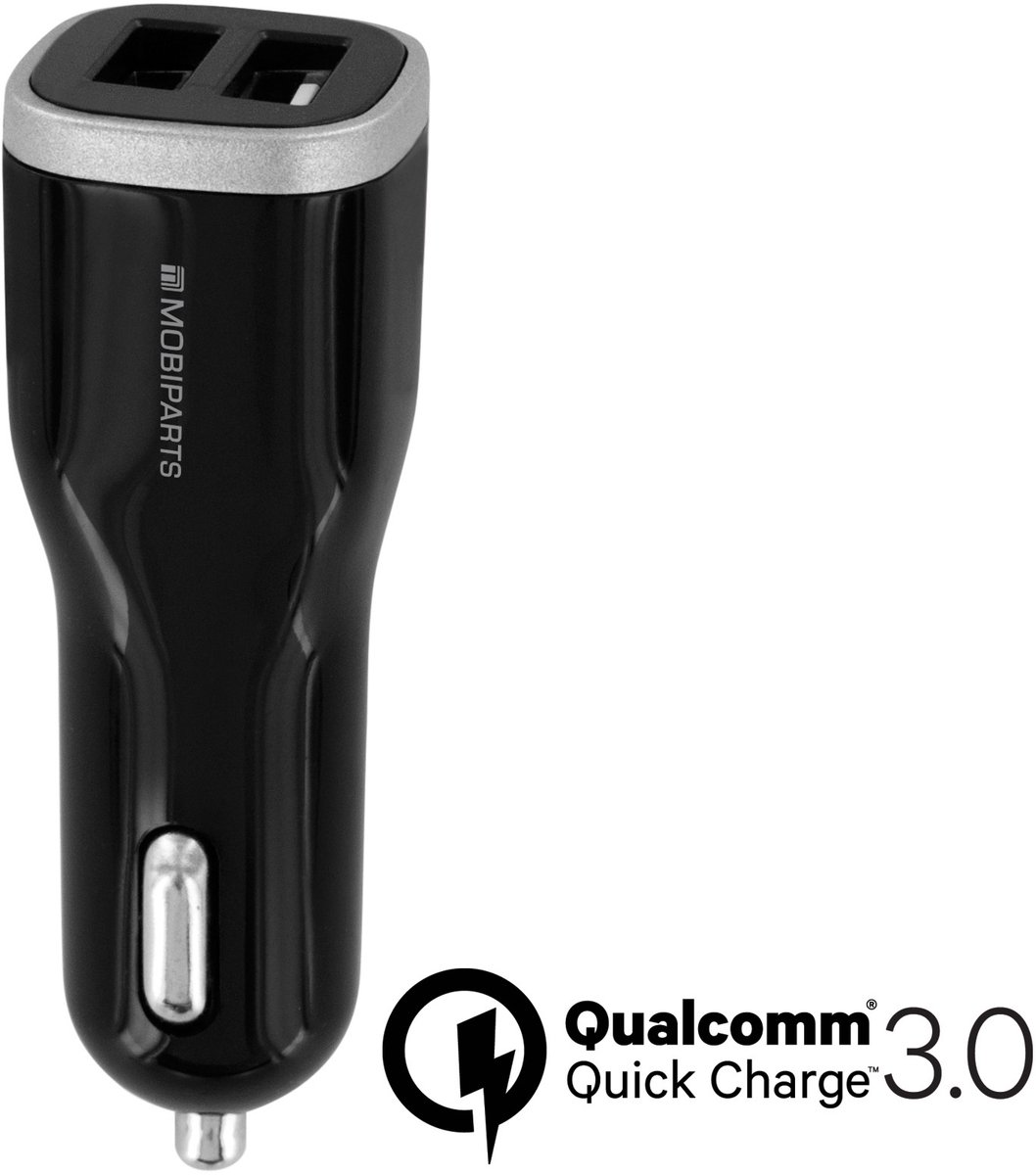 Mobiparts Quick Charge Car Charger Dual USB 5A - Zwart