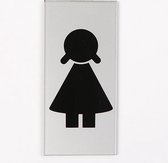 Toilet deurbordje Dames. Meisjes wc. Glas Acrylaat.