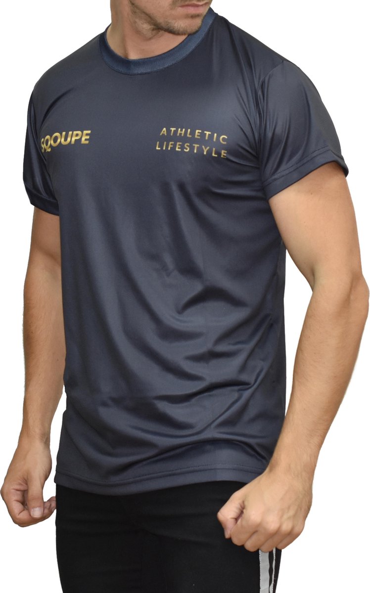 SQOUPE Athlete - Sportshirt heren - Blauw | bol.com
