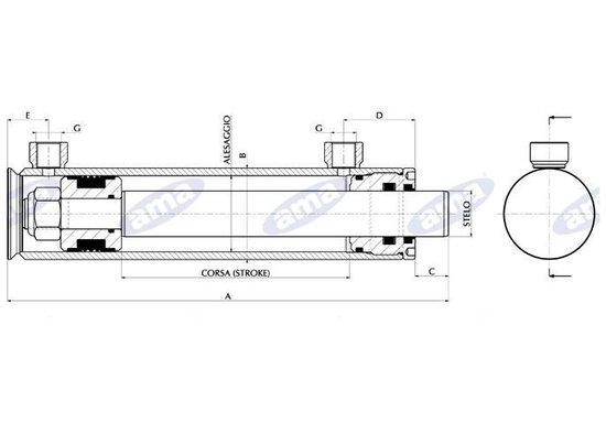Dubbelwerkende cilinder 25x40x450 | bol.com