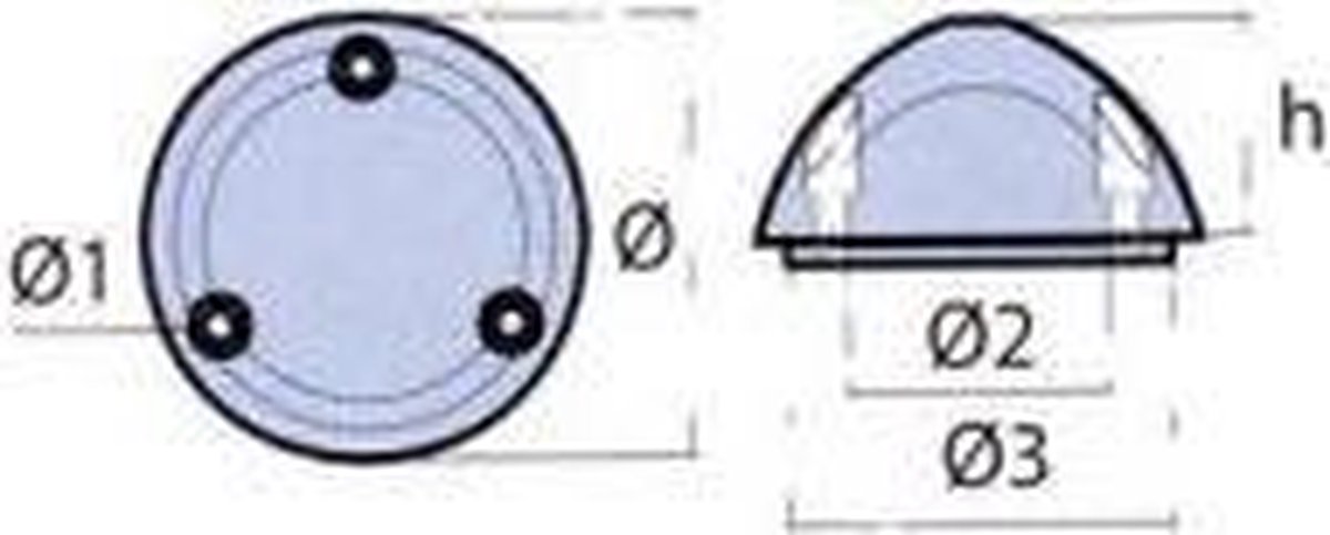 Tecnoseal Variprop-schroefanode Zilver 54 mm