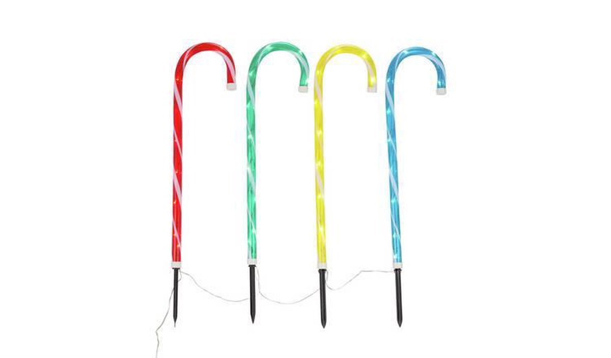 Verlichte snoepwandelstokken Argos Home Set van 4 Candy Cane Path