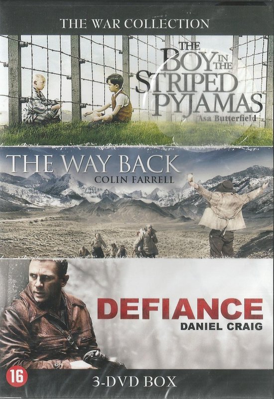 The war collection The Boy in striped pyjamas/The Way Back/Defiance