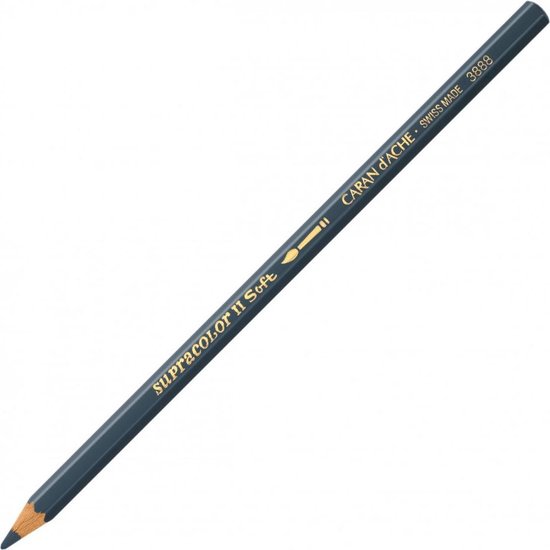 Grijszwart Caran d'Ache Supracolor II Soft potlood met gouden tekst.