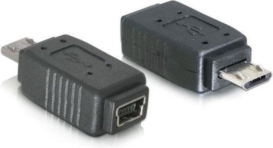 DeLOCK Adapter USB micro-B male to mini USB 5-pin mini USB 5p Noir | bol.com