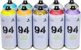MTN94 Semi-Transparent Colors Graffiti Package - Peinture en aérosol basse pression et finition mate