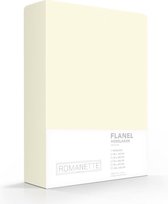 Romanette - Flanel - Hoeslaken - Lits-jumeaux - 160x200 cm - Ivoor