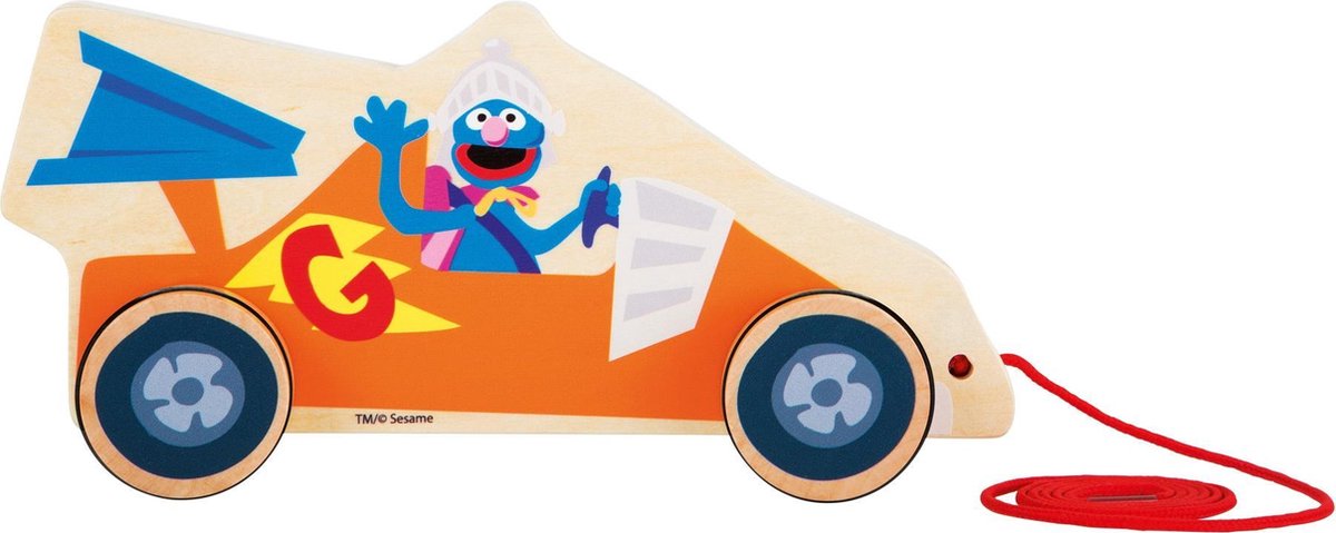 Small Foot Houten Trekfiguur Sesamstraat Raceauto 20 Cm