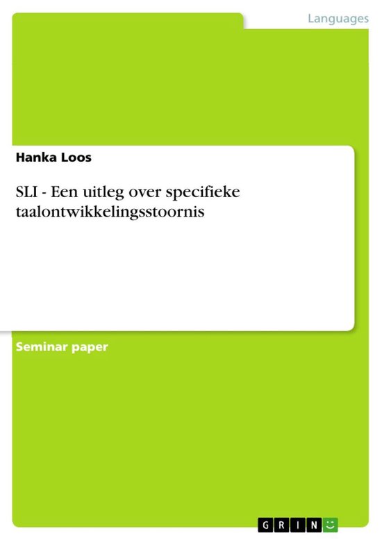 SLI - Een uitleg over specifieke taalontwikkelingsstoornis - cover