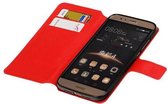 Cross Pattern Bookstyle Wallet Case Hoesje Geschikt voor Huawei G8 Rood