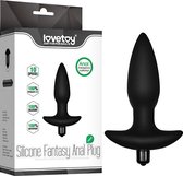 Siliconen vibrating buttplug zwart