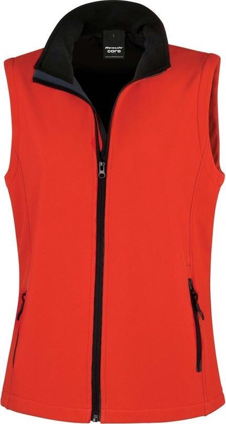 Gilet décontracté Softshell rouge pour femme - Vêtements outdoor randonnée / voile - Gilets sans manches M (38/50)