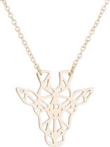 24/7 Jewelry Collection Origami Giraf Ketting - Giraffe - Goudkleurig