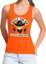 Oranje fun tanktop / mouwloos shirt Willy the Kid voor dames -  Koningsdag kleding XL