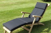 Tuinkusssen voor grote ligstoel met afneembare hoes Zwart - 49x183x6 cm