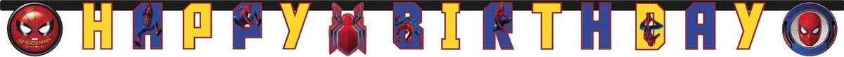 Spiderman Homecoming™ Happy Birthday slinger - Feestdecoratievoorwerp