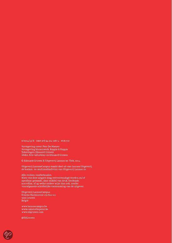 Pagina 2, rode achtergrond met copyrightinformatie en contactgegevens.