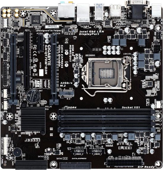 Gigabyte GAQ170MD3H moederbord Intel® Q170 LGA 1151 (Socket