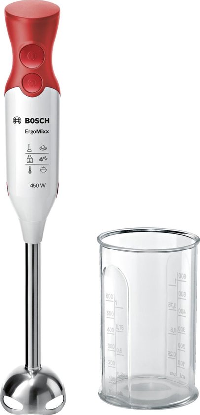 Bosch MSM64110 ErgoMixx - Staafmixer met beker - Rood Wit