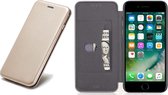 Apple iPhone 7 - Lederen Wallet Hoesje Goud met Siliconen Houder - Portemonee Hoesje - Book Case - Flip Cover - Klap - 360 beschermend Telefoonhoesje