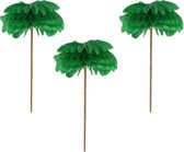 12x Cocktail prikkers palmboom - 6 cm - hawaii / tropisch themafeestje