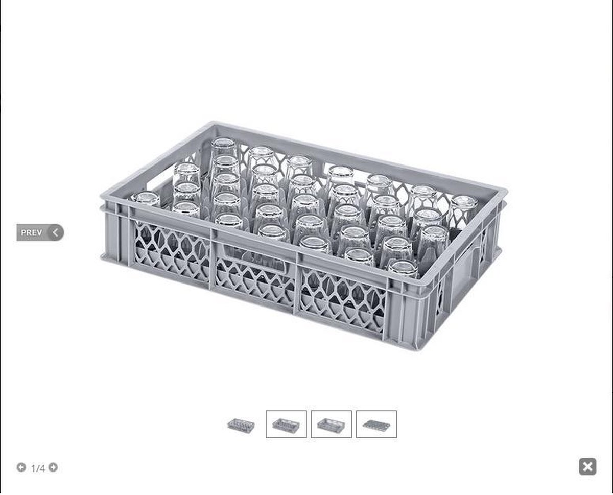 Glazenkrat - voor 33 glazen - max. glashoogte 103 mm - max. Ø 75
