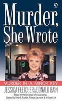 Boekomslag van "Murder, She Wrote", met Jessica Fletcher in het midden. De titel is in grote letters. Op de achtergrond een jazzclub.
